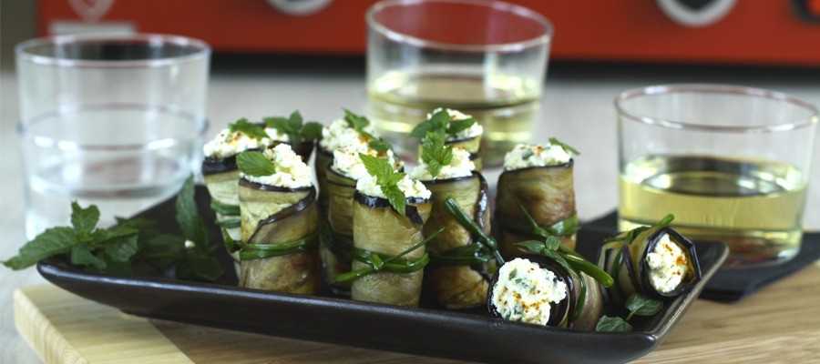 Roulés d'aubergines à la feta
