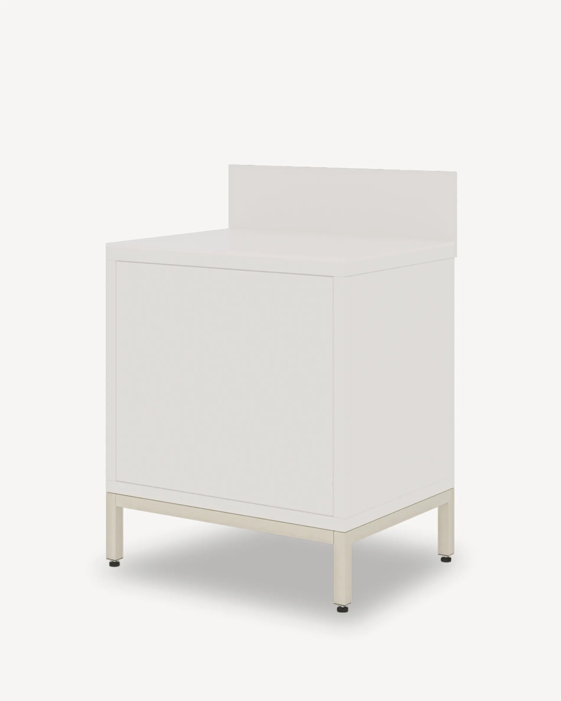 Estructura baja beige crema PILOTIS, base metálica vista general
