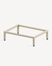Estructura baja beige crema PILOTIS, detalle del ensamblaje en esquina