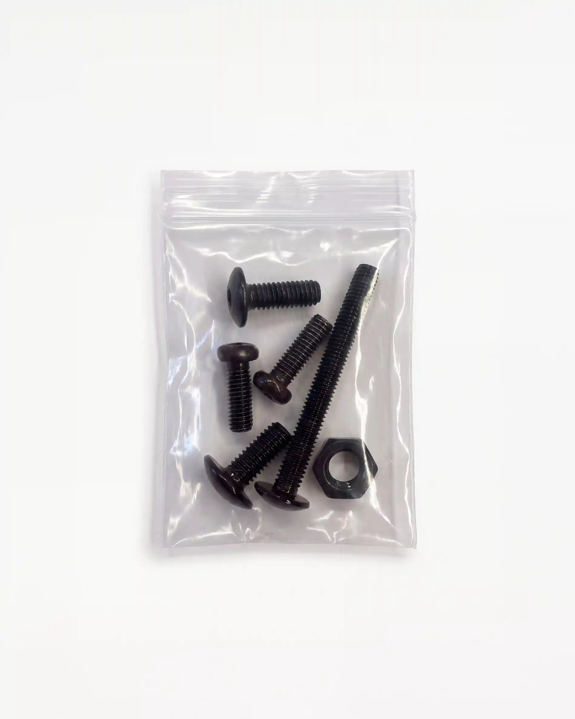 Bolsa de tornillos negros de cabeza redondeada y tuerca hexagonal, kit de tornillería PILOTIS