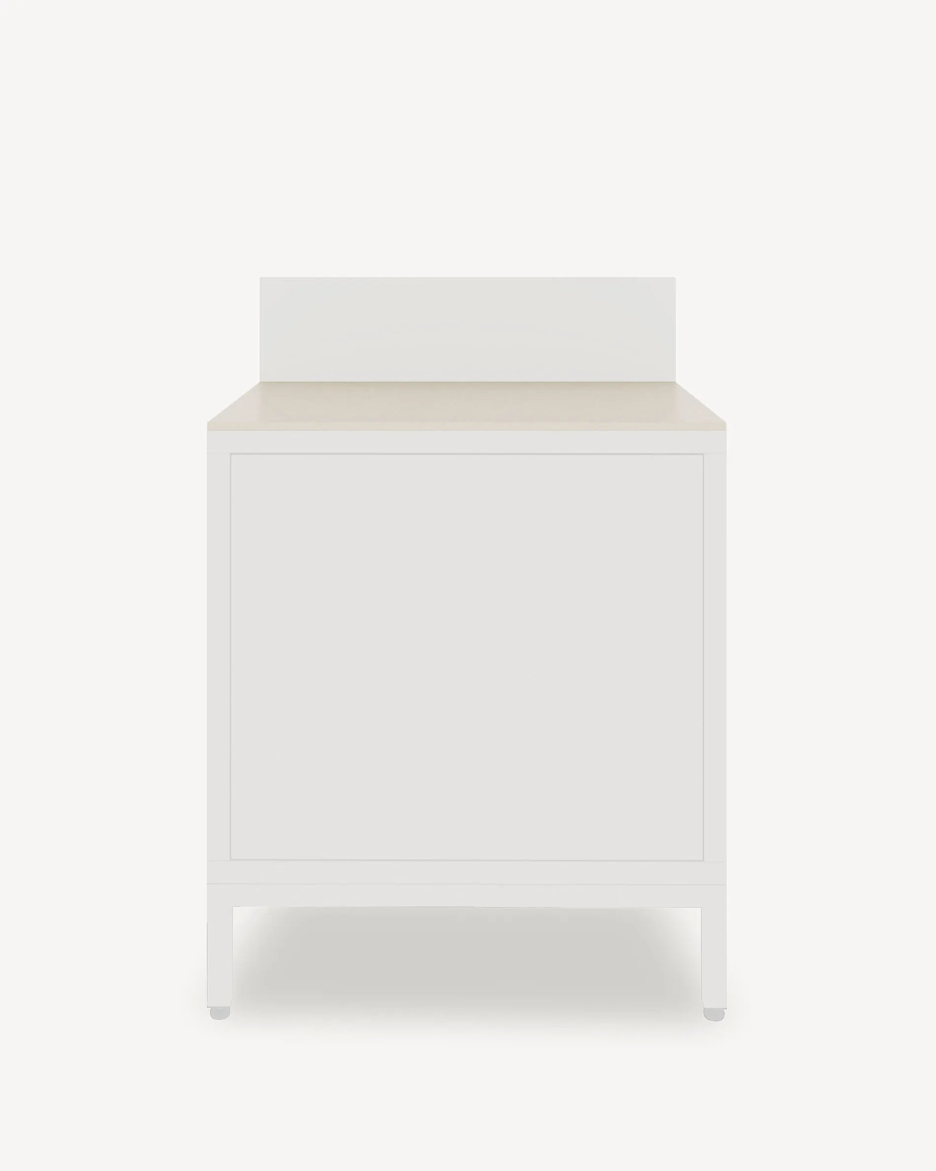 Módulo PILOTIS Classic con encimera y frontal en beige crema, packshot fondo blanco