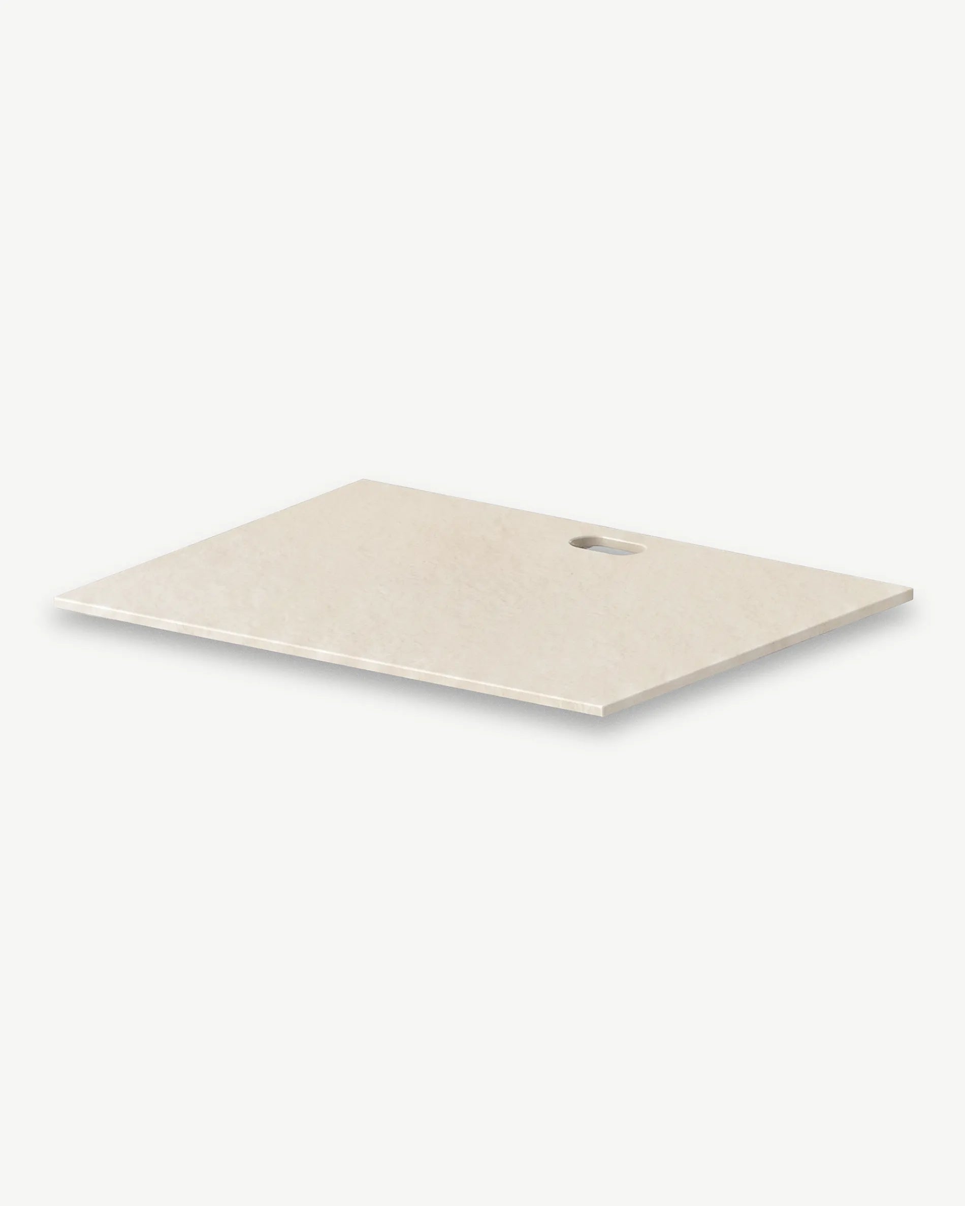 Bandeja beige crema módulo Plancha PILOTIS con recorte para plancha, packshot aislado sobre fondo blanco