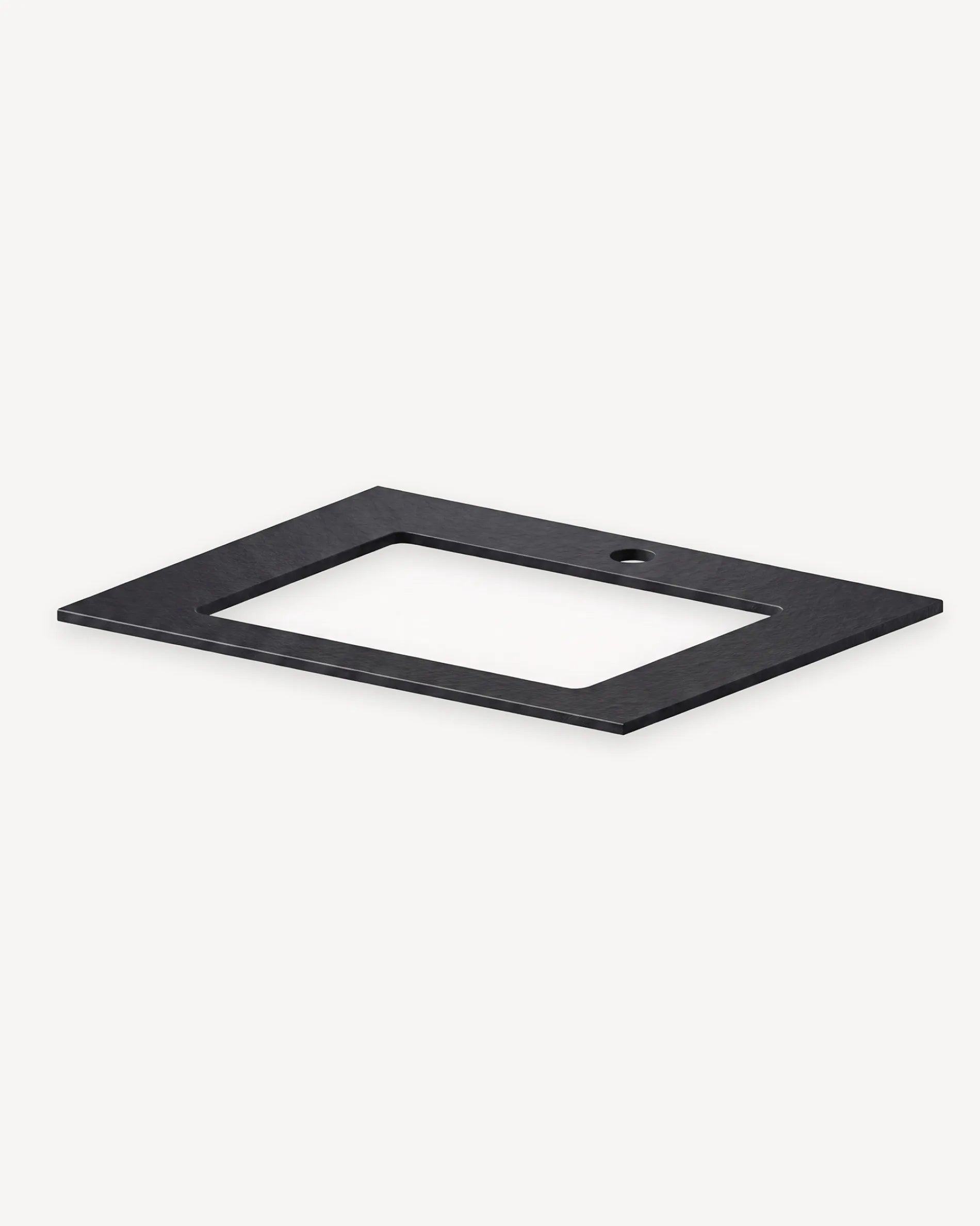 Estructura del estante negro para el módulo Fregadero PILOTIS con recorte para lavabo, packshot aislado sobre fondo blanco