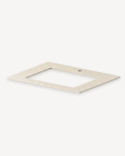 Estructura del módulo de encimera beige crema para fregadero PILOTIS con recorte para lavabo, packshot aislado sobre fondo blanco