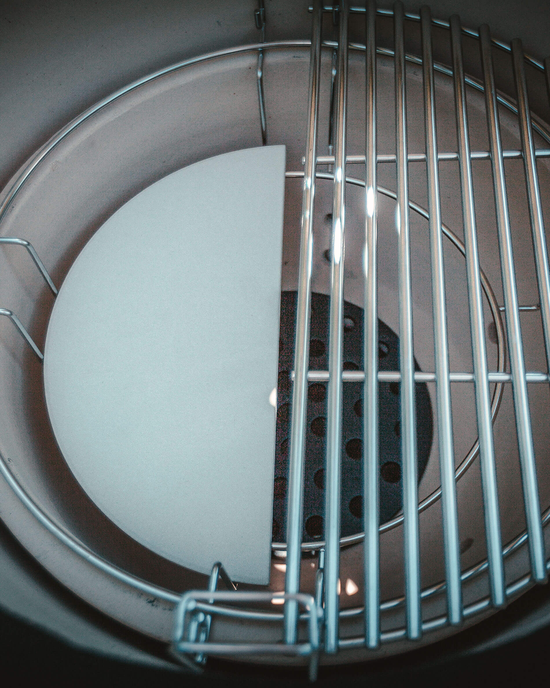 Media luna para cocción indirecta