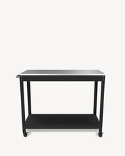 Carro auxiliar de metal e inox negro