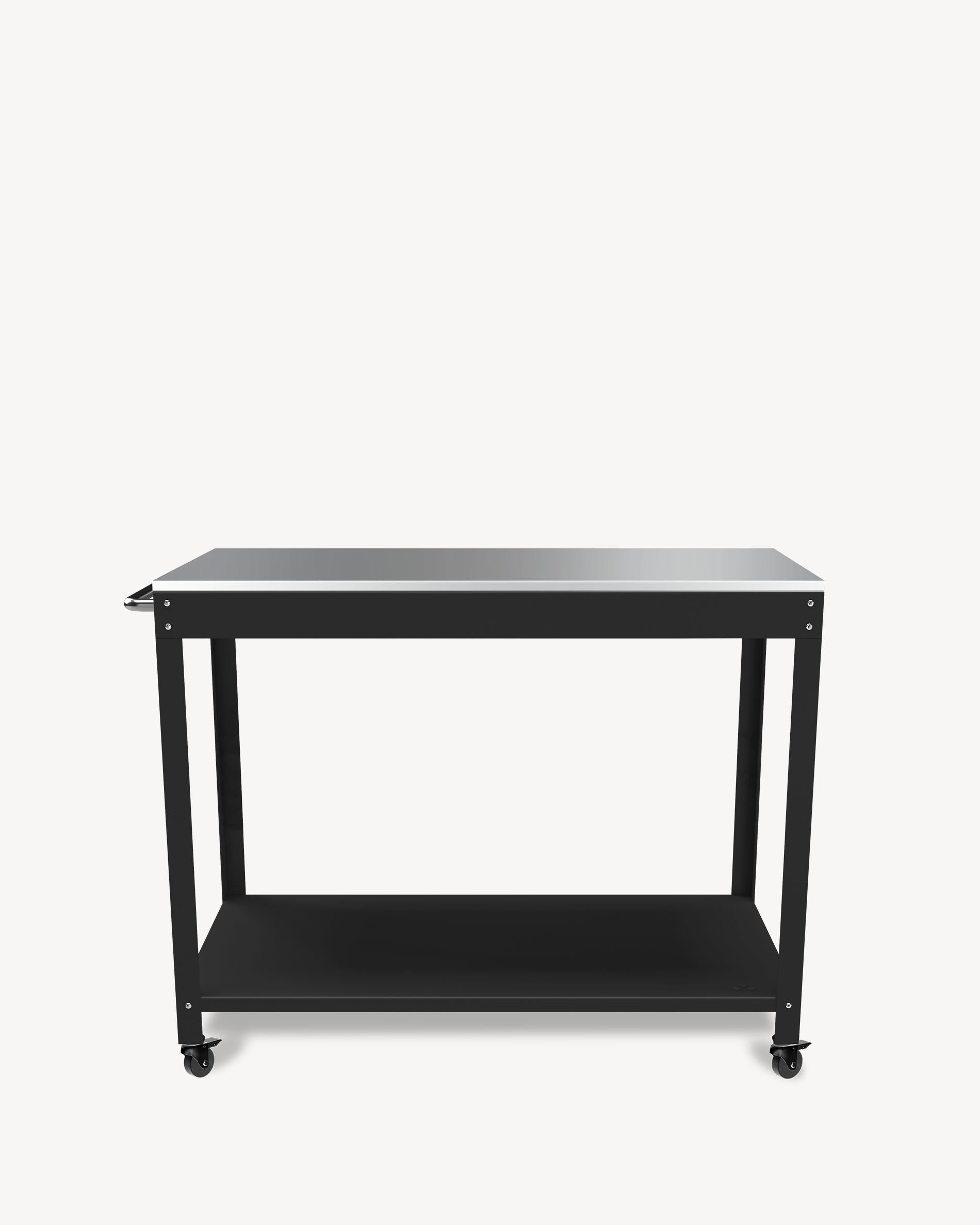 Carro auxiliar de metal e inox negro