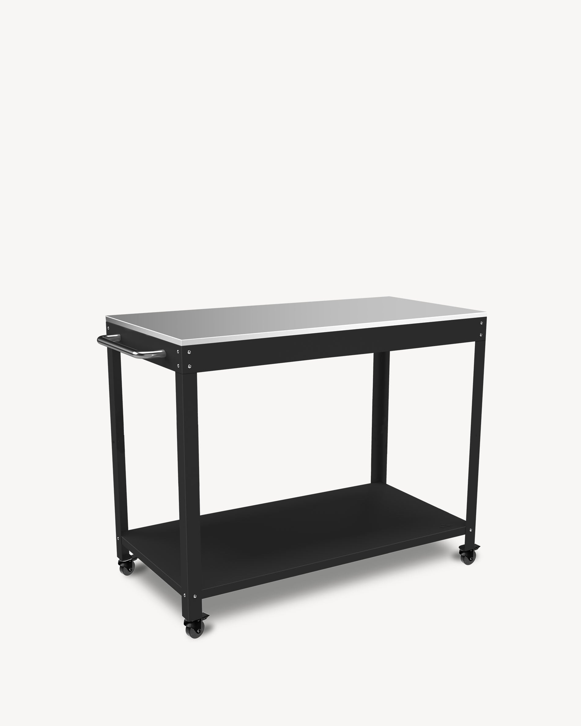 Carro auxiliar de metal e inox negro