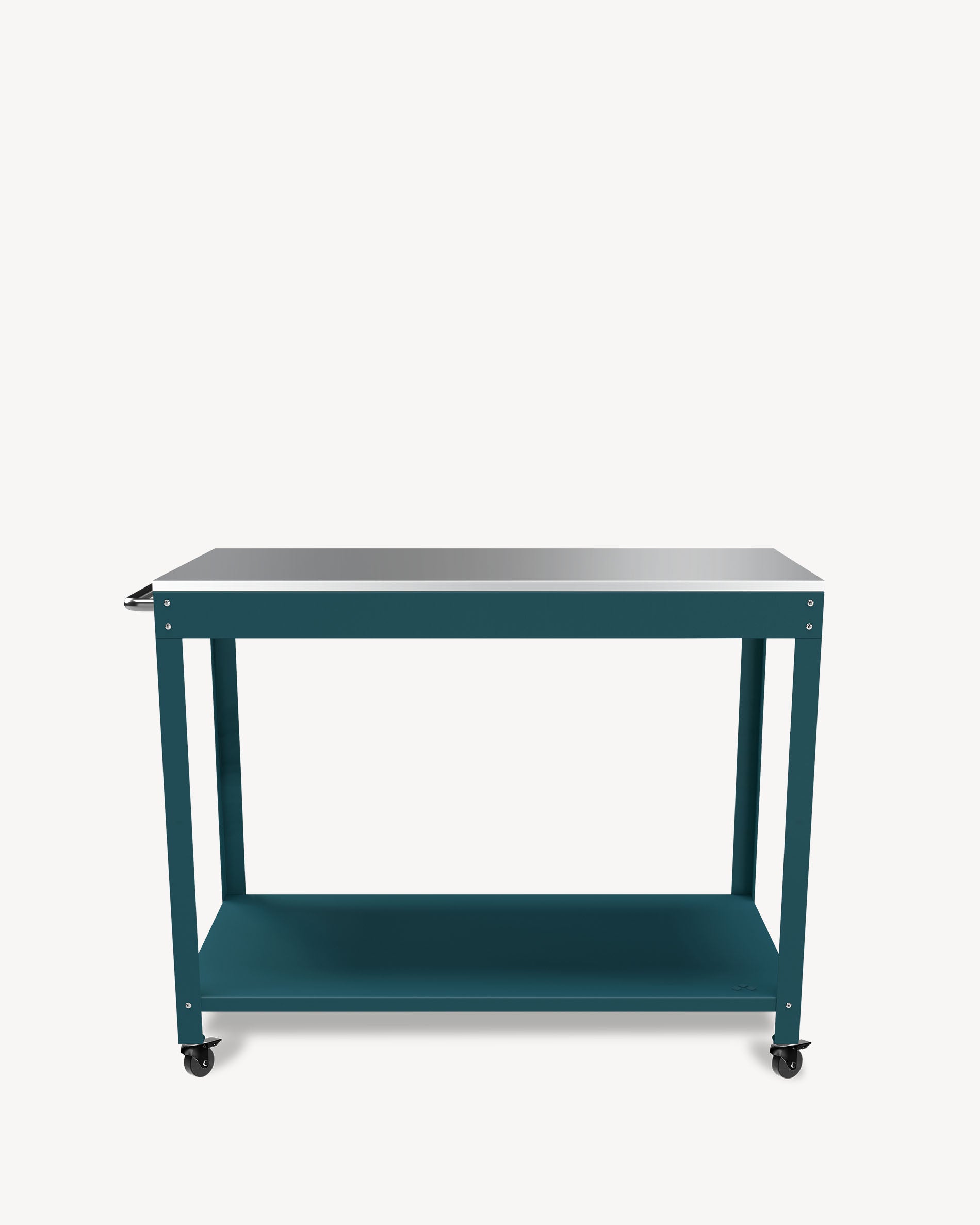 Carro auxiliar de metal e inox azul océano
