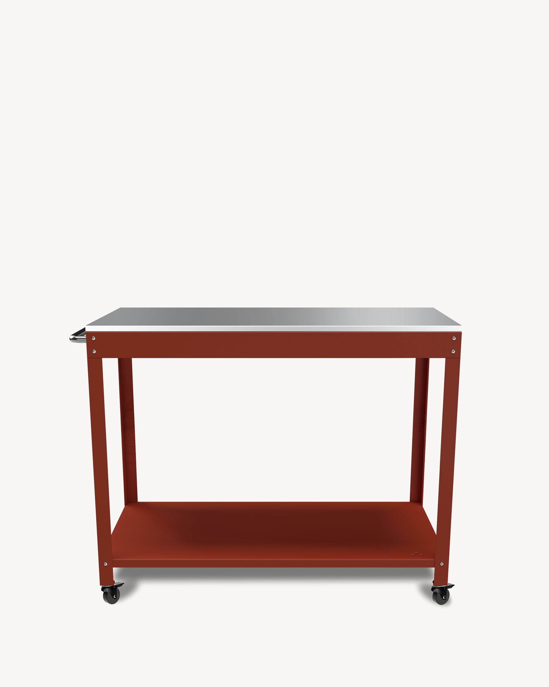 Carro auxiliar de metal e inox rojo