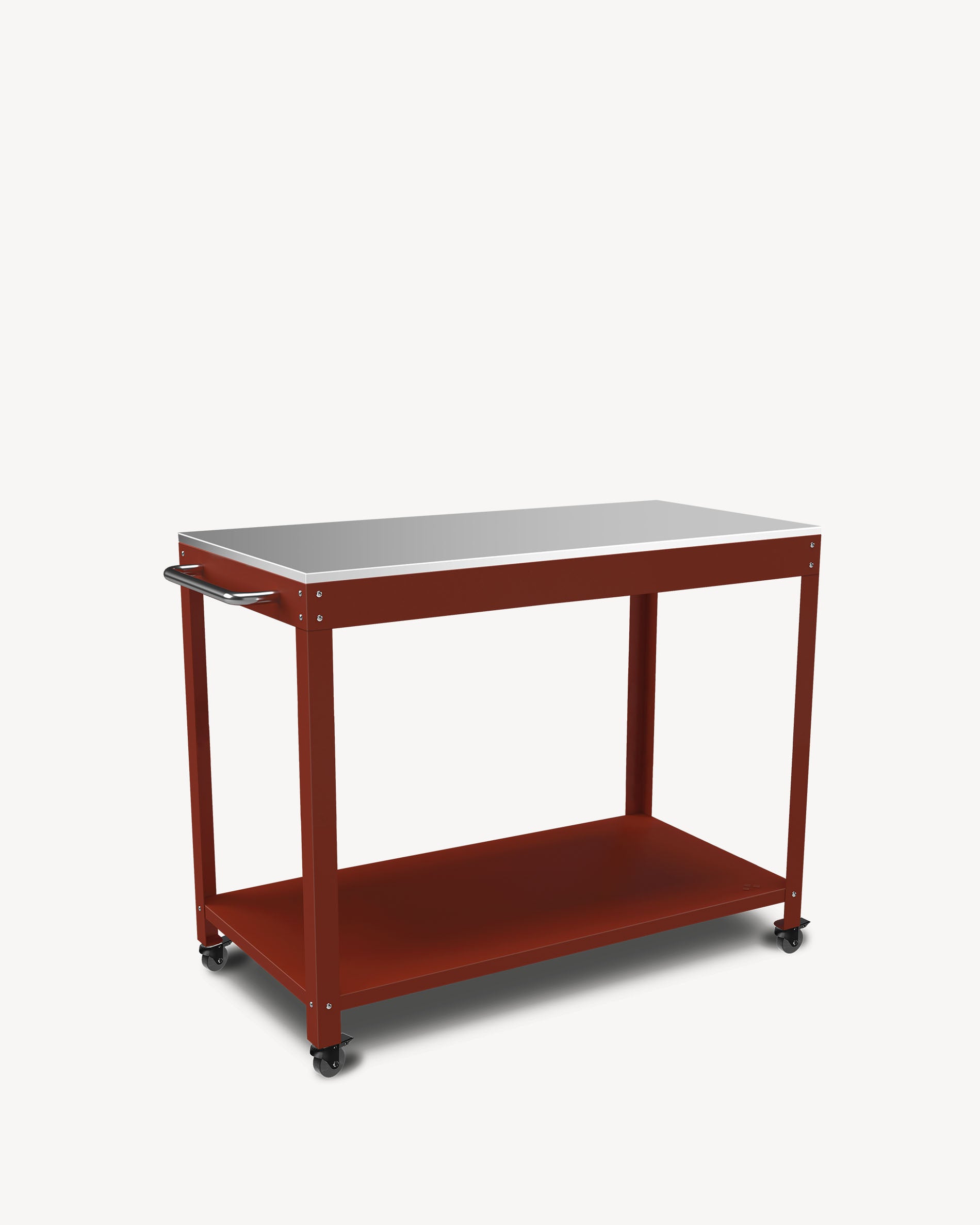 Carro auxiliar de metal e inox rojo