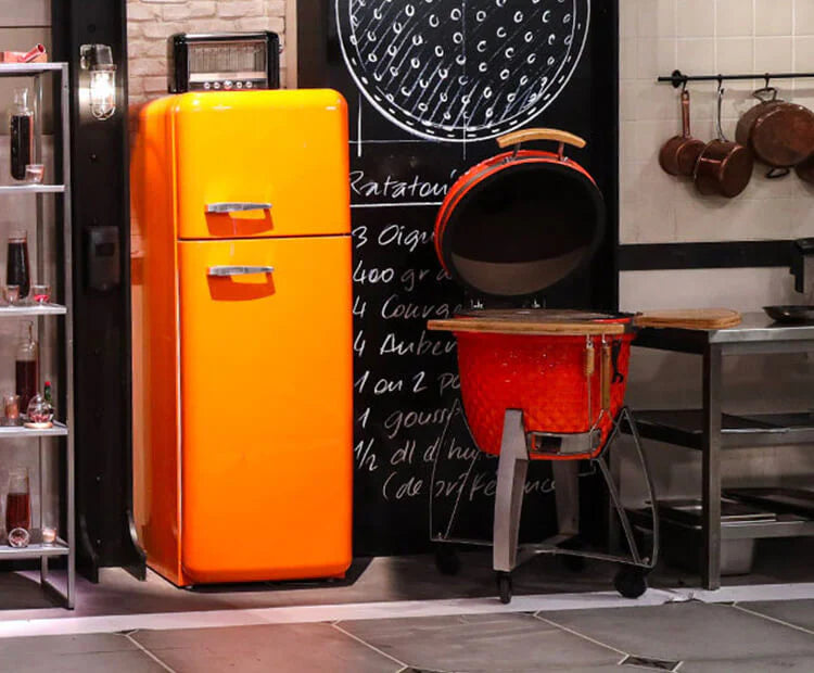 Kamado Kokko modelo XL rojo utilizado en el programa Top Chef
