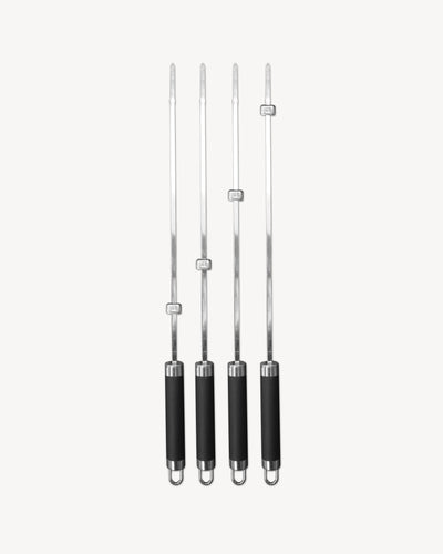Set de 4 brochetas de acero inoxidable