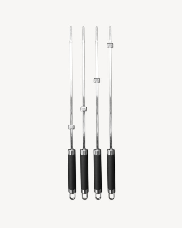 Set de 4 brochetas de acero inoxidable