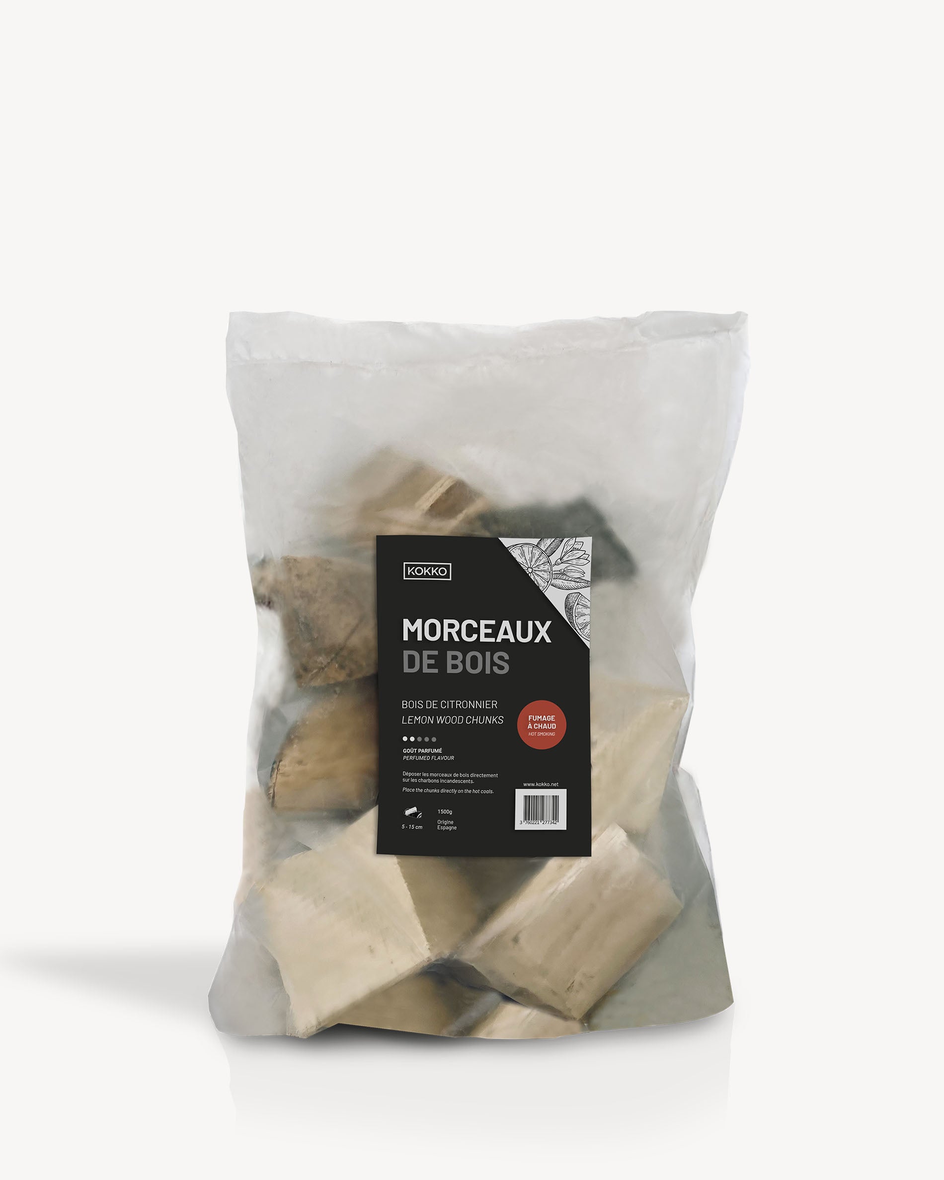 Trozos de madera para ahumado en caliente - limonero