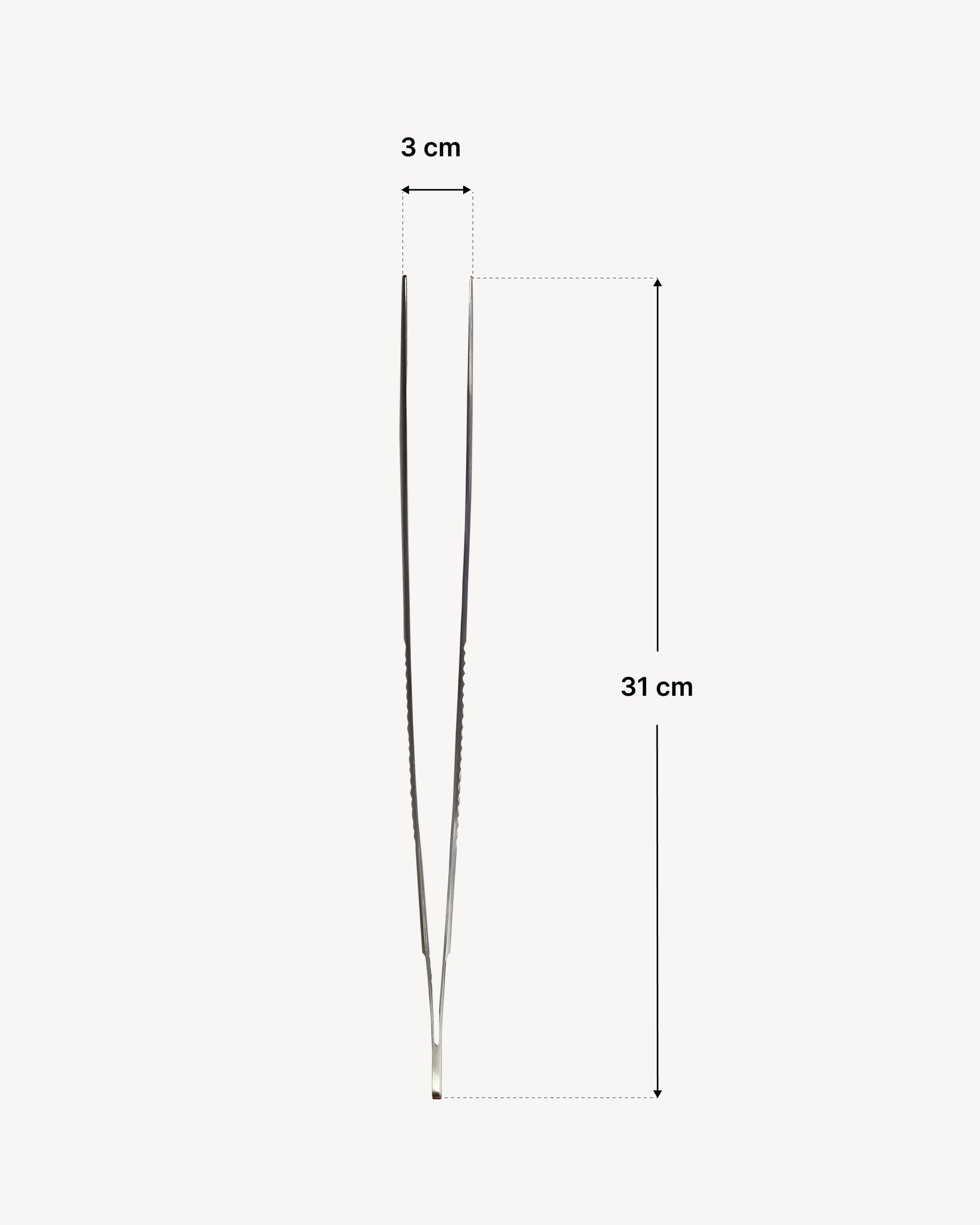 Dimensiones pinza de acero inoxidable