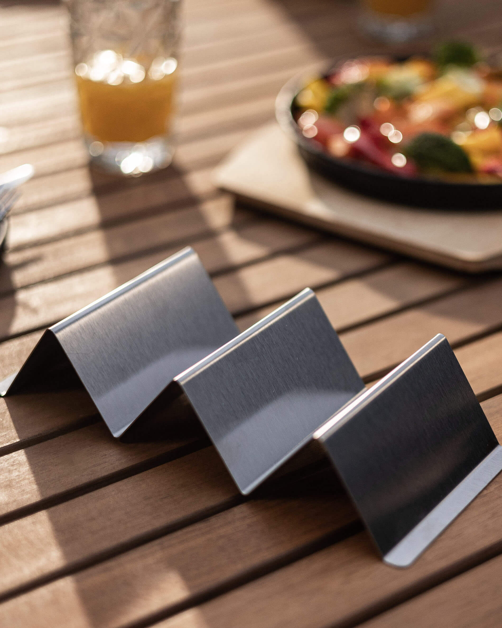 Soporte para tacos de acero inoxidable