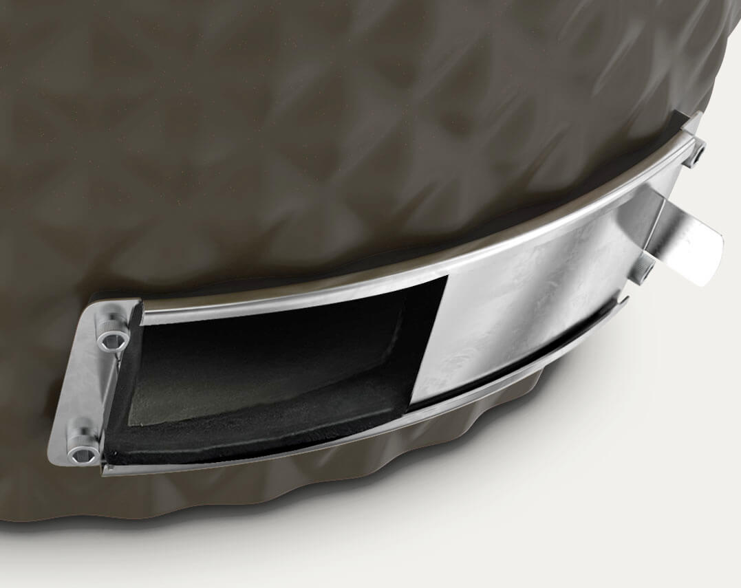 Trappe de réglage d’air en inox du kamado Kokko XL.
